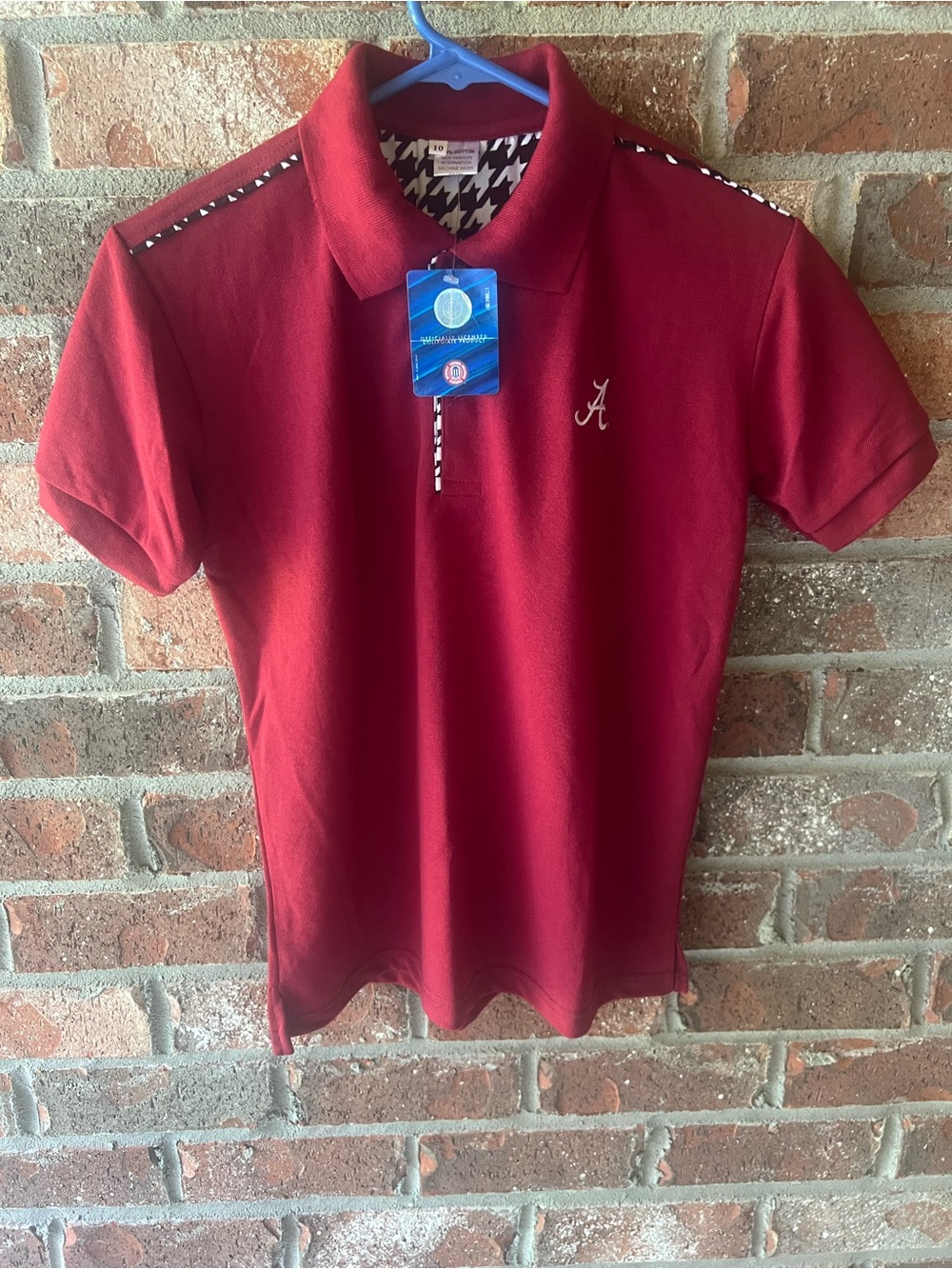 NWT- Youth  Alabama Crimson Polo Shirt with Script 'A' Logo size 10
